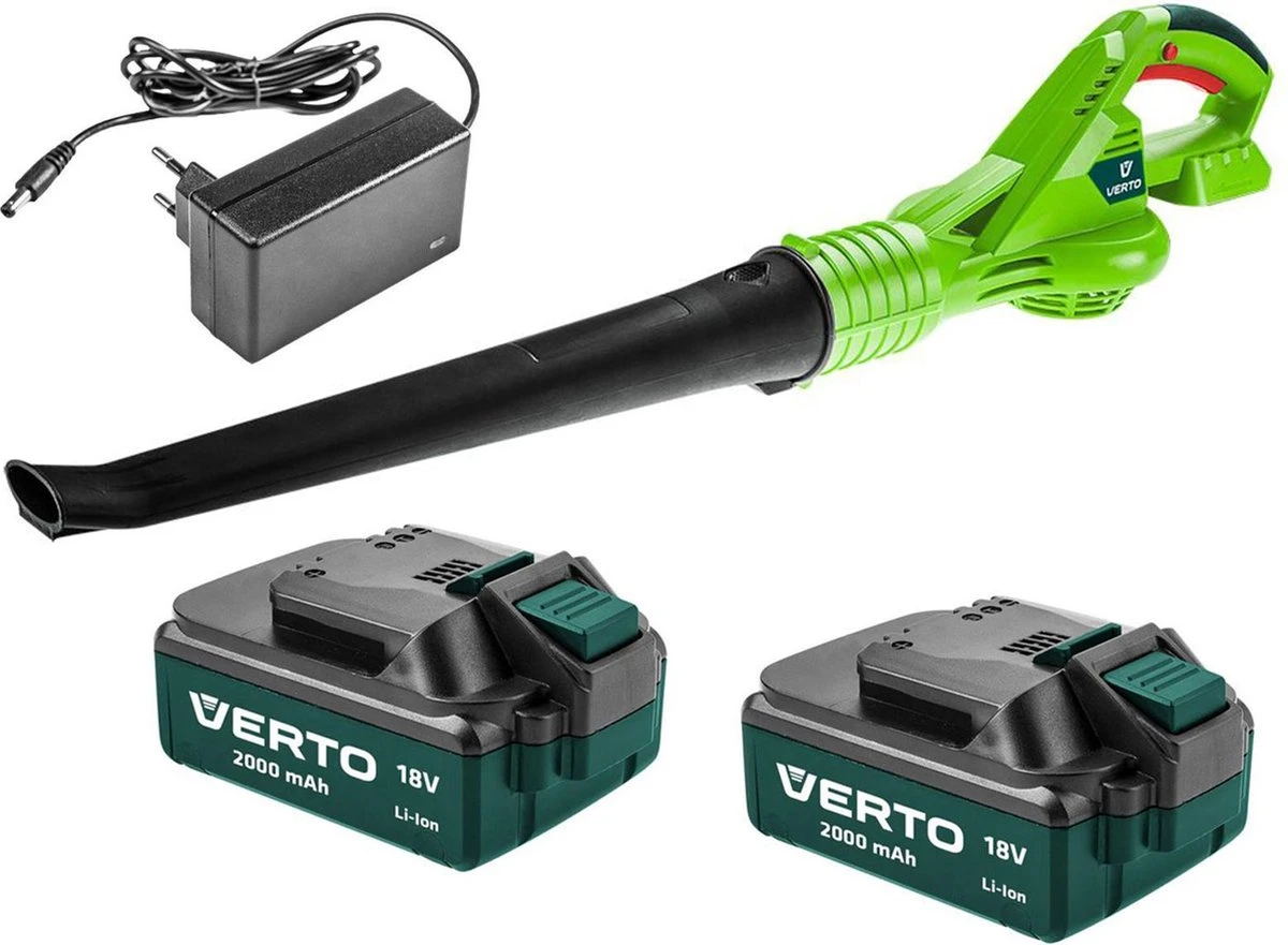 Souffleur De Feuilles à Batterie VES Verto 18V Avec 2x Batterie 2000mAh + Chargeur 1 Souffleur De Feuilles à Batterie VES Verto 18V Avec 2x Batterie 2000mAh + Chargeur