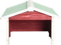 VidaXL Auvent Pour Tondeuse à Gazon 72 X 87 X 50 Cm Bois D'épicéa Rouge Et Blanc -Vendite Pelouse Pro 1200x883 4