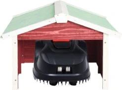 VidaXL Auvent Pour Tondeuse à Gazon 72 X 87 X 50 Cm Bois D'épicéa Rouge Et Blanc -Vendite Pelouse Pro 1200x884 2