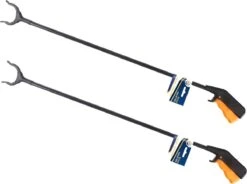 DID Pack De 6x Morceaux De Pinces à Déchets En Plastique Noir 82,5 Cm - Nettoyage Des Ordures - Bras De Saisie / Pinces à Déchets / Pinces à Déchets Noir