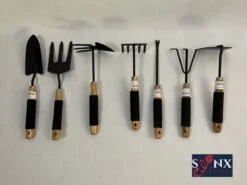Synx Tools - Set D'outils De Outils De Jardin 7 Pièces - Pelle à Main - Mini Houe Avec Griffes - Râteau De Jardinier - Outillage à Main à Main - Fournitures De Jardin Potager