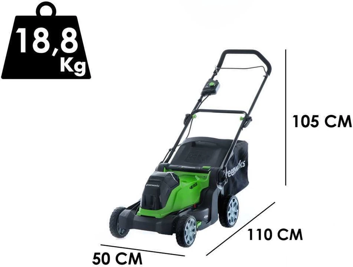 Tondeuse électrique Sans Fil Greenworks G48LM41 48V - Largeur De Coupe 41 Cm - Batterie 4Ah 2 Tondeuse électrique Sans Fil Greenworks G48LM41 48V - Largeur De Coupe 41 Cm - Batterie 4Ah – Image 2