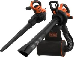 Black & Decker BLACK+DECKER BEBLV300 Souffleur à Feuilles - 3000W - Sac à Dos 72L - Aspiration, Soufflage Et Déchiquetage