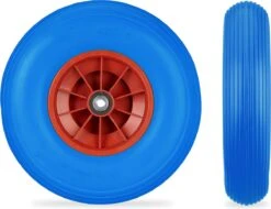 Relaxdays 2x Roue De Brouette 4.00-6 - Tout Caoutchouc - Roue De Secours Anti-crevaison PU - Adaptateurs Bleu -Vendite Pelouse Pro 1200x923 6