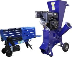 Bundle T-Mech : Fendeur De Bûches 370 Mm/ 15 Hp Shredder 102 Mm Max - Broyage De Bois - Fendage De Bois - équipement De Sécurité GRATUIT - Broyeur De Bois