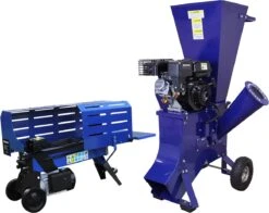 Bundle T-Mech : Fendeur De Bûches 370 Mm/ 6,5 Hp Shredder - Broyage De Bois - Fendage De Bois - équipement De Sécurité GRATUIT - Broyeur De Bois