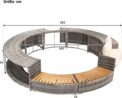 Steps Rondes De Jardin Pour Spa Avec Rangement Intégré - Bordure Avec Rangement Et Siège - Pour Hot De Piscine Spa Spa - Poly Rotin Grijs Bois Dur Rond En Acier Enduit De Poudre Taille Intérieure 203 Cm -Vendite Pelouse Pro 1200x970 4
