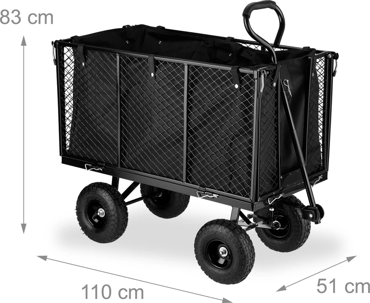 Chariot De Plage Relaxdays Avec Pneumatiques - 500 Kg - Chariot De Transport - Chariot De Jardin - Chariot De Plage 8 Chariot De Plage Relaxdays Avec Pneumatiques - 500 Kg - Chariot De Transport - Chariot De Jardin - Chariot De Plage – Image 8