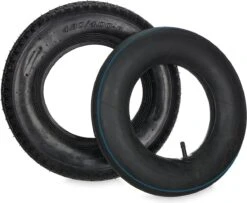 Pneu De Brouette Relaxdays Avec Chambre à Air - Pneu Pneumatique Avec Profil - 4.00-8 - Pneus De Rechange