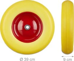 Relaxdays 2 X Roue De Brouette 4,80 4,00-8 - Roue De Secours - Pneu En Caoutchouc - Roue De Diable - Jaune -Vendite Pelouse Pro 1200x994 4