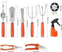 Ensemble D'outils De Outils De Jardin Set De Jardinage 9 Pièces - Sécateur Ciseaux De Jardin Ciseaux à Fleurs Pelle De Jardin Pulvérisateur De Pulvérisateur De Plantes Râteau à Main Orange -Vendite Pelouse Pro 1200x995 1