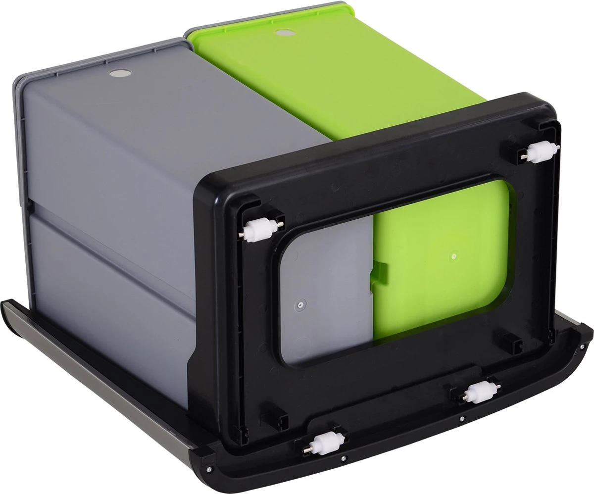 HOMCOM Poubelle Système De Séparation Des Déchets Poubelle Avec Capteur 72 L 3 Compartiments Acier Inoxydable Argent 851-018 4 HOMCOM Poubelle Système De Séparation Des Déchets Poubelle Avec Capteur 72 L 3 Compartiments Acier Inoxydable Argent 851-018 – Image 4