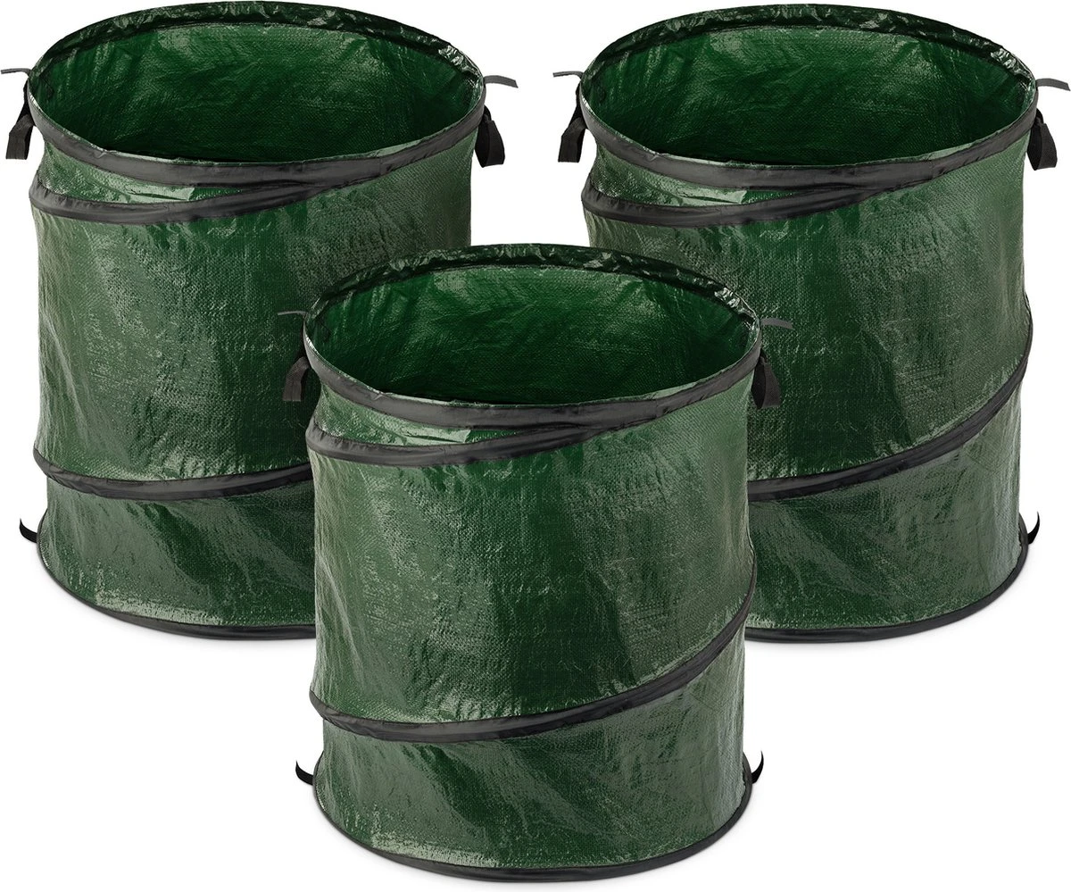 Sac Poubelle De Jardin Réutilisable Navaris 150 Litres - Set De 3 Pièces - Sac De Jardin Pop-up Pour Déchets Verts, Feuilles Ou Mauvaises Herbes - En Vert Avec Couvercle Et Poignées 1 Sac Poubelle De Jardin Réutilisable Navaris 150 Litres - Set De 3 Pièces - Sac De Jardin Pop-up Pour Déchets Verts, Feuilles Ou Mauvaises Herbes - En Vert Avec Couvercle Et Poignées