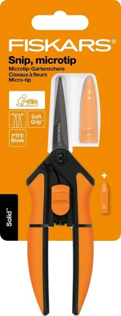Fiskars Cisailles De Jardin, Longueur : 15,4 Cm, Jauge En Acier Inoxydable Avec Revêtement PTFE/poignée En Plastique, Noir/orange, Micro-Tip, Solid, SP-131, 1063321 -Vendite Pelouse Pro 460x1200