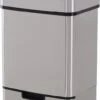 HOMCOM Poubelle Système De Séparation Des Déchets Poubelle Avec Capteur 72 L 3 Compartiments Acier Inoxydable Argent 851-018