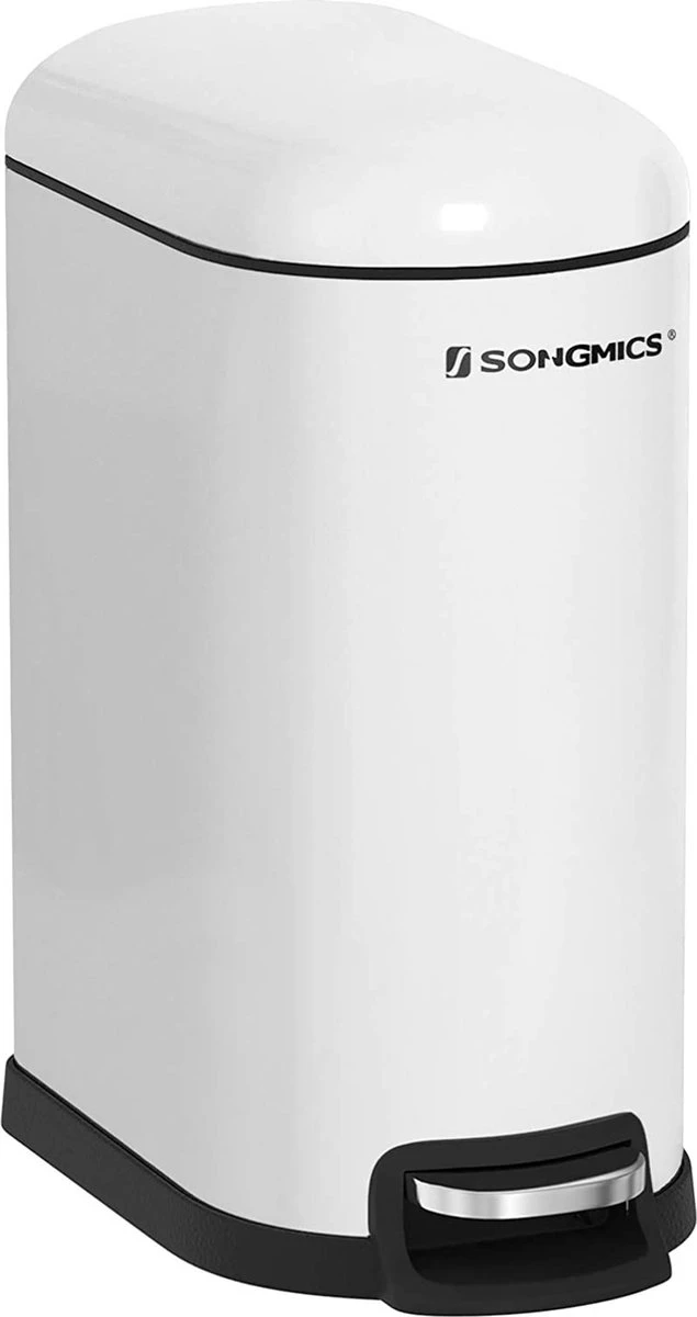 Songmics Poubelle, Seau Cosmétique En Acier, 10 Litres, Poubelle à Pédale étroite Avec Poubelle Intérieure, Pour Salle De Bain, Fermeture Amortie, Poubelle Pour Niche, Blanc LTB10WT 1 Songmics Poubelle, Seau Cosmétique En Acier, 10 Litres, Poubelle à Pédale étroite Avec Poubelle Intérieure, Pour Salle De Bain, Fermeture Amortie, Poubelle Pour Niche, Blanc LTB10WT