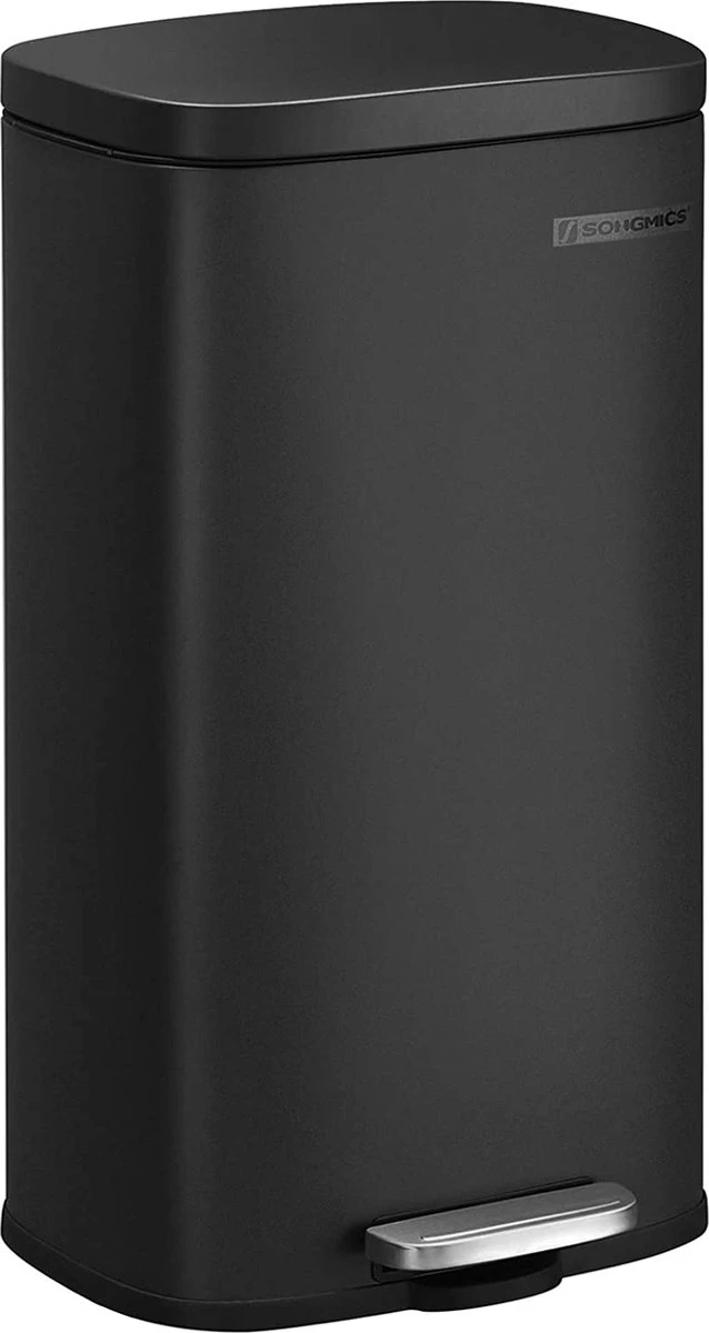 Prullenbak - Poubelle Poubelle Pour La Cuisine, Poubelle De 30 L Avec Pédale, Poubelle à Pédale Avec Bac Intérieur En Plastique, Couvercle à Charnière, Fermeture Amortie, Anti-odeurs Et Hygiénique, Noir 4 Prullenbak - Poubelle Poubelle Pour La Cuisine, Poubelle De 30 L Avec Pédale, Poubelle à Pédale Avec Bac Intérieur En Plastique, Couvercle à Charnière, Fermeture Amortie, Anti-odeurs Et Hygiénique, Noir – Image 4