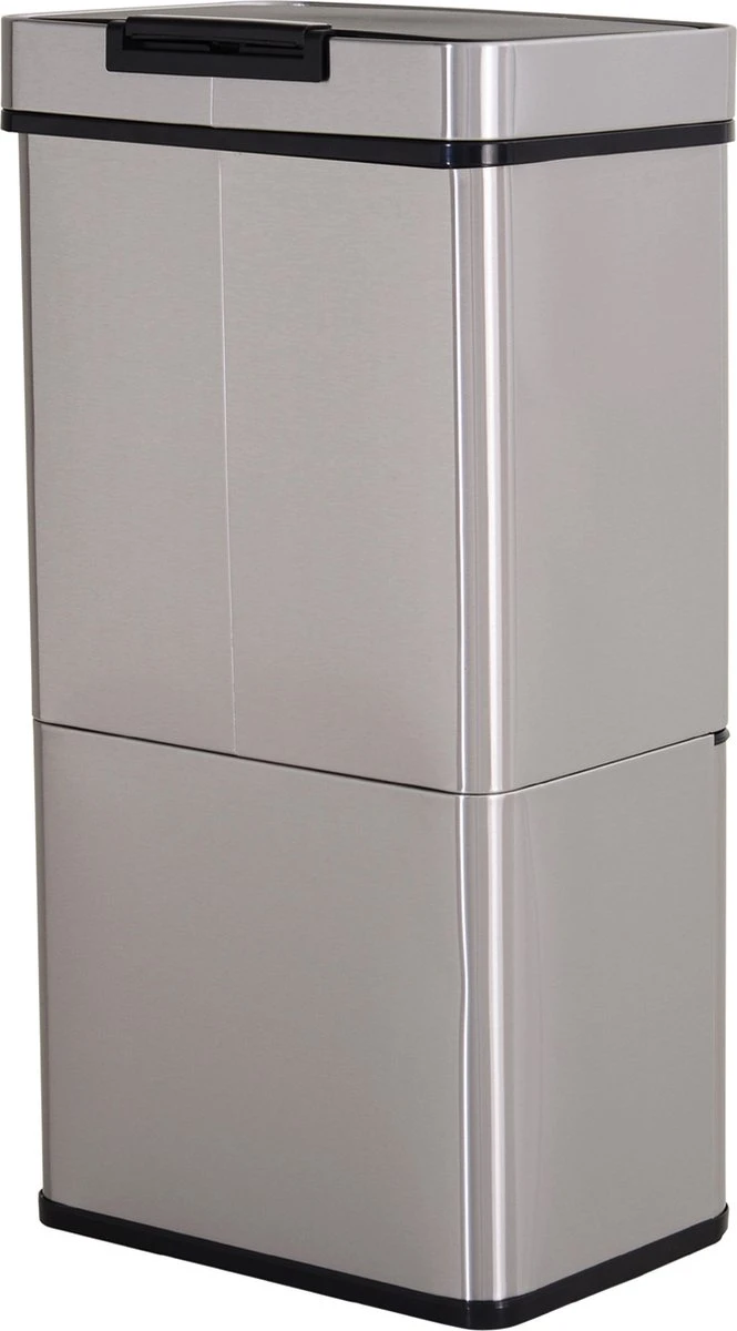 HOMCOM Poubelle Système De Séparation Des Déchets Poubelle Avec Capteur 72 L 3 Compartiments Acier Inoxydable Argent 851-018 5 HOMCOM Poubelle Système De Séparation Des Déchets Poubelle Avec Capteur 72 L 3 Compartiments Acier Inoxydable Argent 851-018 – Image 5