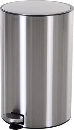 HOMCOM Prullenbak Poubelle Poubelle à Pédale Poubelle Intérieure 12 L Fermeture Amortie Inox PP Soft