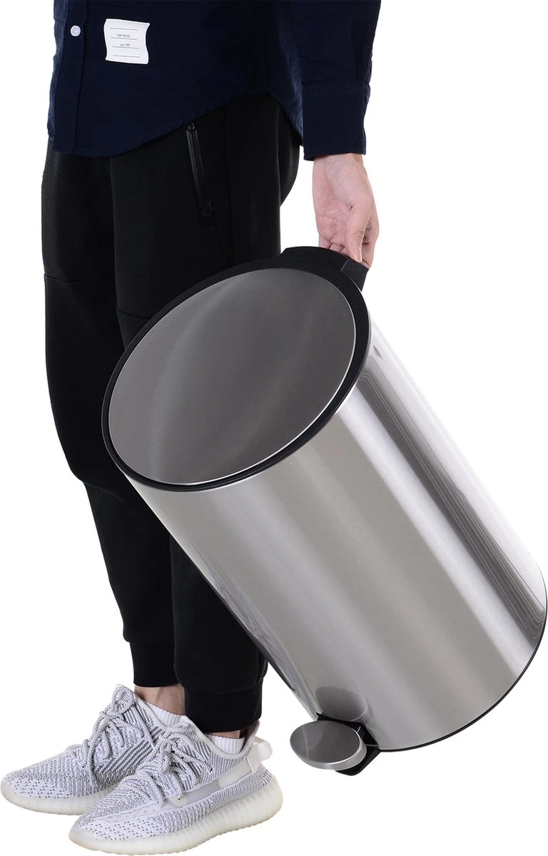 HOMCOM Prullenbak Poubelle Poubelle à Pédale Poubelle Intérieure 12 L Fermeture Amortie Inox PP Soft 9 HOMCOM Prullenbak Poubelle Poubelle à Pédale Poubelle Intérieure 12 L Fermeture Amortie Inox PP Soft – Image 9