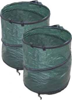 Nature 2x Sacs à Déchets Verts Pliables 90 Litres - Sacs De Jardinage à Déchets De Jardin - Nettoyer / Ranger Le Jardin