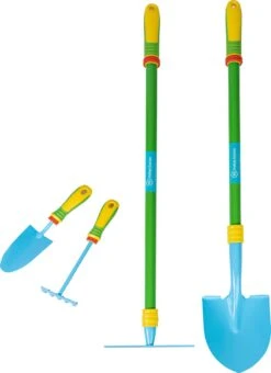 Holtaz Garten Set Outils De Jardin Ensemble De Jardin 4 Pièces Enfants - Râteau - Pelle - Pelle à Main - Râteau à Main