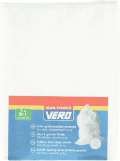 Lot De 9x Sacs à Déchets Encombrants 80 Litres Blanc - 65 X 98 Cm - Tissé - Extra Robuste - Sacs à Déchets De Jardin / Construction Pour Déchets Encombrants