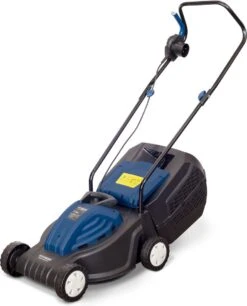 Tondeuse à Gazon Hyundai 1200W 32 Cm - 3 Hauteurs De Coupe - Poignée De Transport Centrale - Pour Pelouse < 300 M2