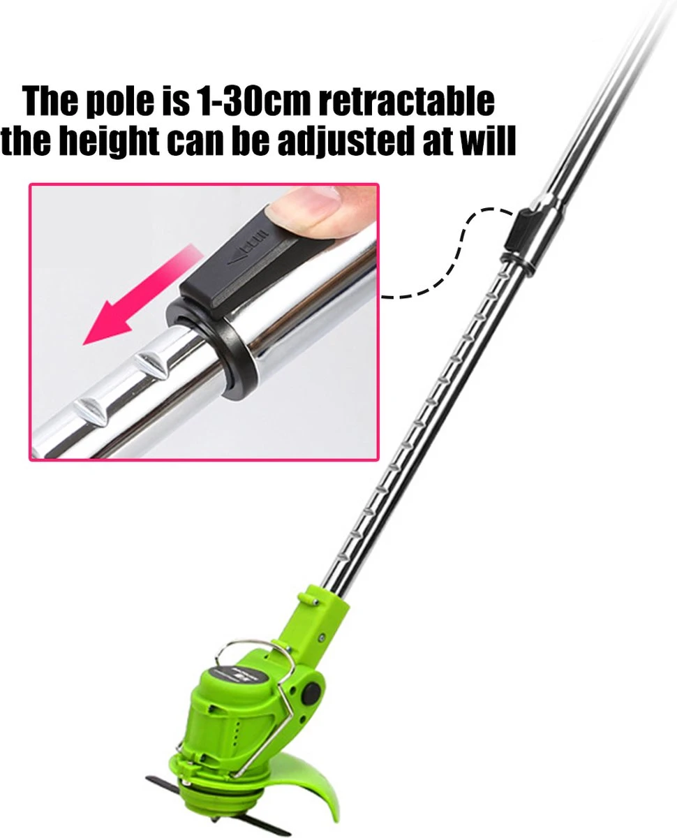 Tondeuse à Gazon Drillpro - Tondeuses à Tondeuses à Gazon - Électrique Portable - 450W 12V - Avec Poignée Réglable Et 2 Piles - Vert 3 Tondeuse à Gazon Drillpro - Tondeuses à Tondeuses à Gazon - Électrique Portable - 450W 12V - Avec Poignée Réglable Et 2 Piles - Vert – Image 3