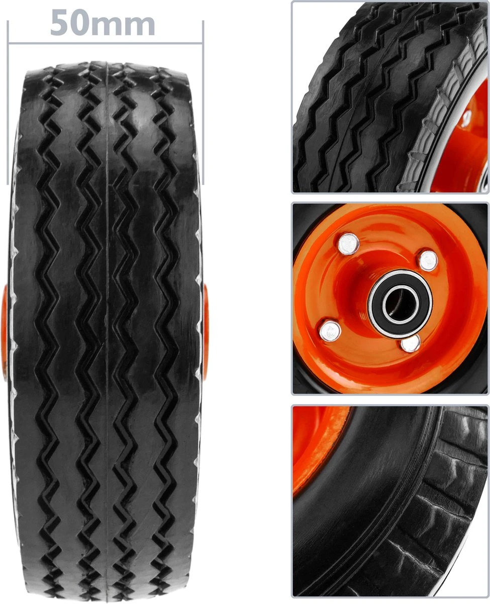 PrimeMatik - Roue De Brouette Massief 2-pack 50 Kg 6x2" 152x50 Mm. Courroie De Rechange Pour Plate-forme De Transport Et Chariots 3 PrimeMatik - Roue De Brouette Massief 2-pack 50 Kg 6x2" 152x50 Mm. Courroie De Rechange Pour Plate-forme De Transport Et Chariots – Image 3