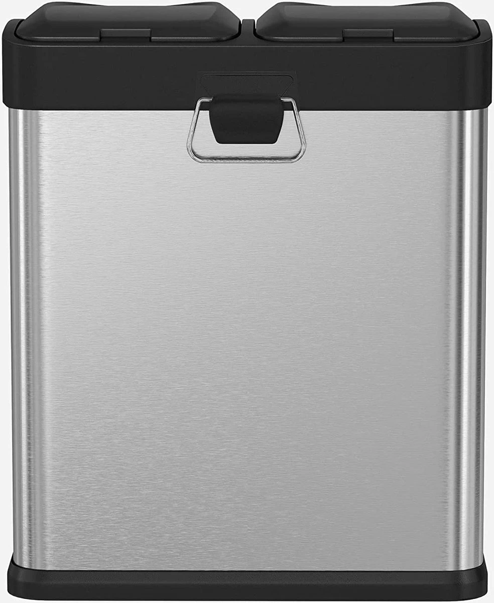 ZAZA Home & Office Poubelle 30 Litres, Tri Des Déchets, 2 X 15 Litres, Poubelle, Poubelle à Pédale Avec Poubelles Intérieures, Pédales Colorées, Système De Séparation Des Déchets Pour La Cuisine, Argent-noir 3 ZAZA Home & Office Poubelle 30 Litres, Tri Des Déchets, 2 X 15 Litres, Poubelle, Poubelle à Pédale Avec Poubelles Intérieures, Pédales Colorées, Système De Séparation Des Déchets Pour La Cuisine, Argent-noir – Image 3