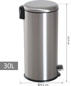 HOMCOM Poubelle à Pédale Poubelle Avec Poubelle à Pédale Poubelle Avec Couvercle Rabattable 30 L 851-013 13 HOMCOM Poubelle à Pédale Poubelle Avec Poubelle à Pédale Poubelle Avec Couvercle Rabattable 30 L 851-013 -Vendite Pelouse Pro 998x1200 1