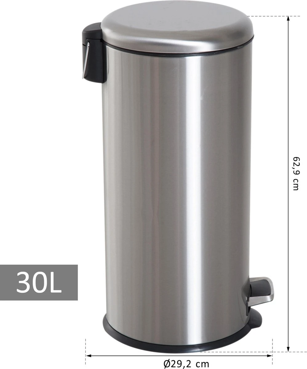 HOMCOM Poubelle à Pédale Poubelle Avec Poubelle à Pédale Poubelle Avec Couvercle Rabattable 30 L 851-013 3 HOMCOM Poubelle à Pédale Poubelle Avec Poubelle à Pédale Poubelle Avec Couvercle Rabattable 30 L 851-013 – Image 3